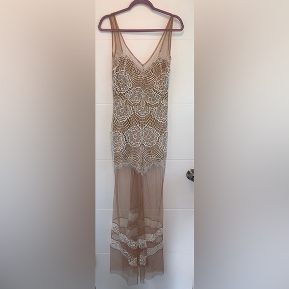 For Love and Lemons Antigua Lace White Maxi Dress small - Picture 6 of 9